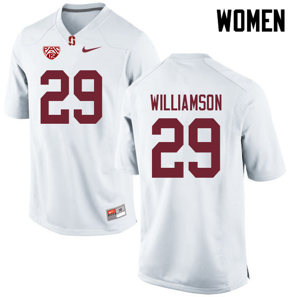 Women #29 Kendall Williamson Stanford Cardinal College Football Jerseys Sale-White